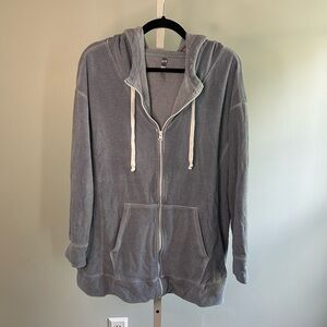 Fabletics Gray Full Zip Hooded Jacket